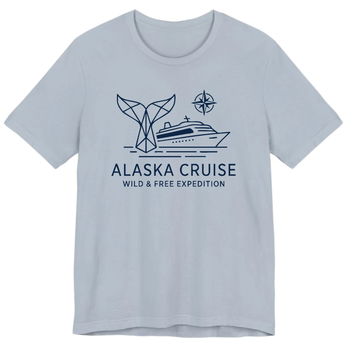 Alaska Wild & Free Expedition Cruise with Ship & Whale Premium T-Shirt in Light Blue
