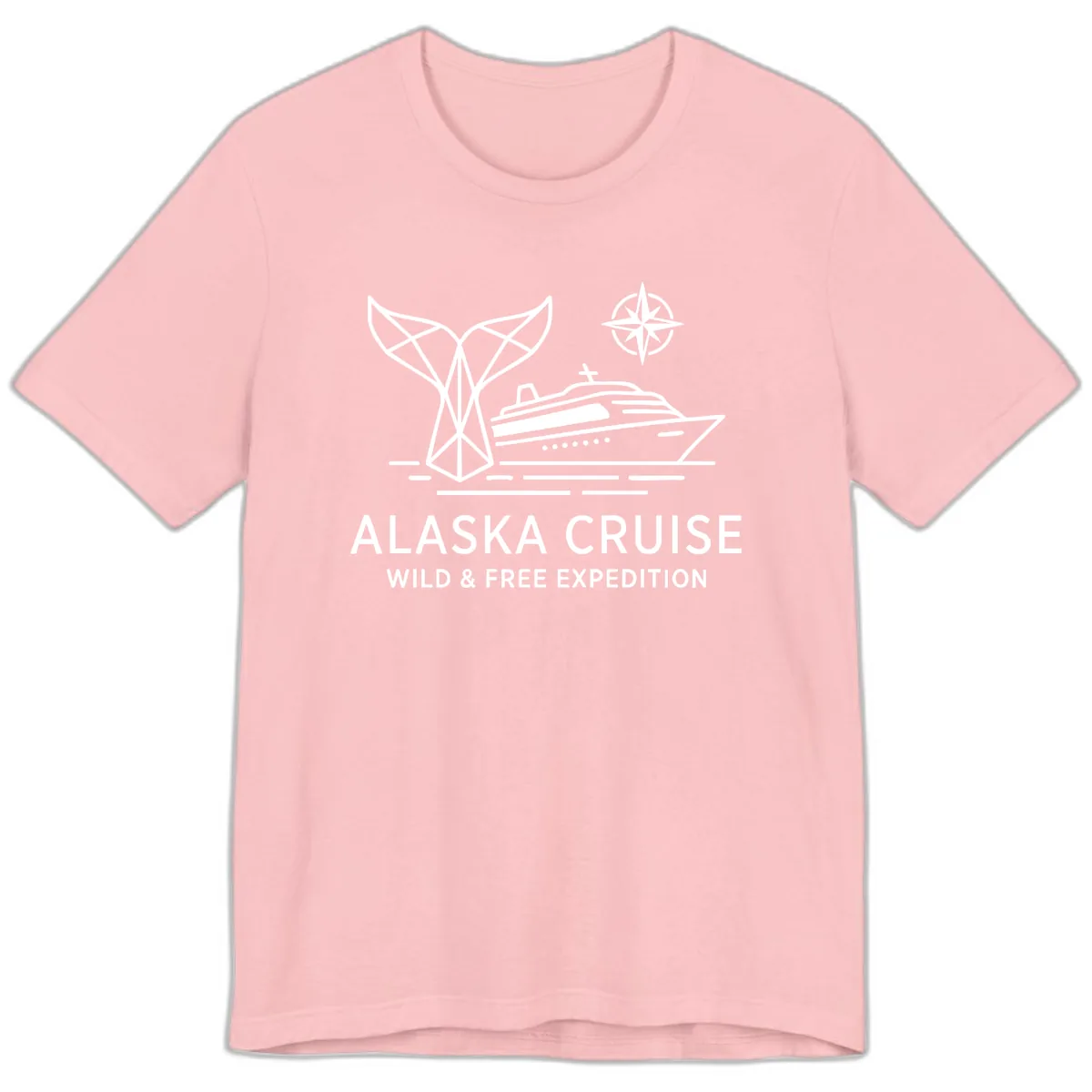 Alaska Wild & Free Expedition Cruise with Ship & Whale Premium T-Shirt in Pink
