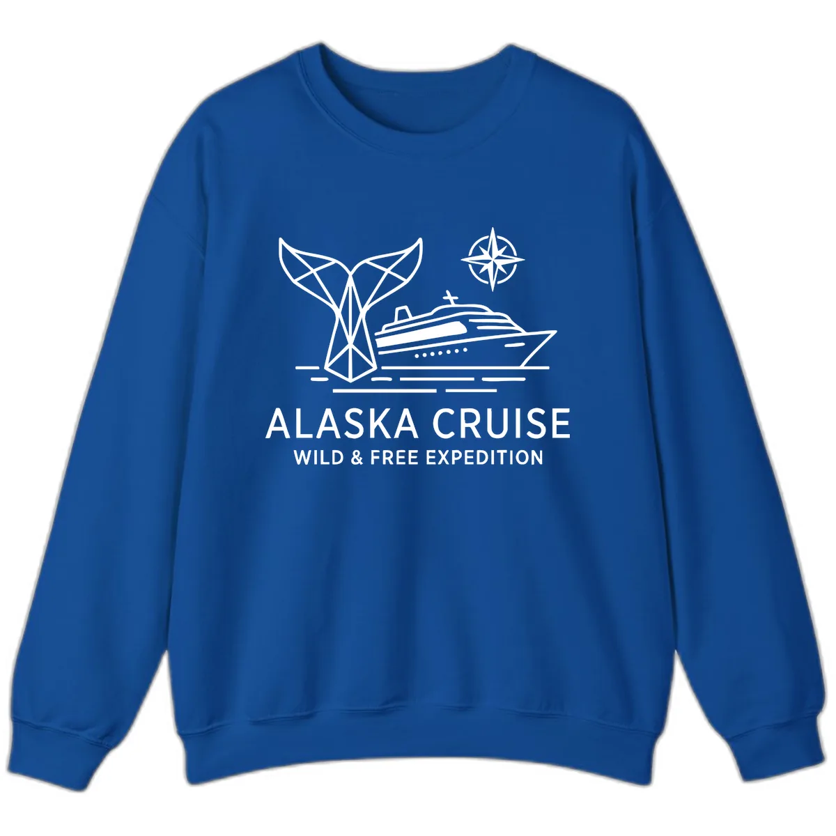 Alaska Wild & Free Expedition Cruise with Ship & Whale Sweatshirt in Royal