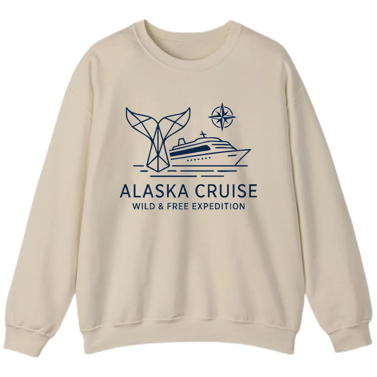 Alaska Wild & Free Expedition Cruise with Ship & Whale Sweatshirt in Sand