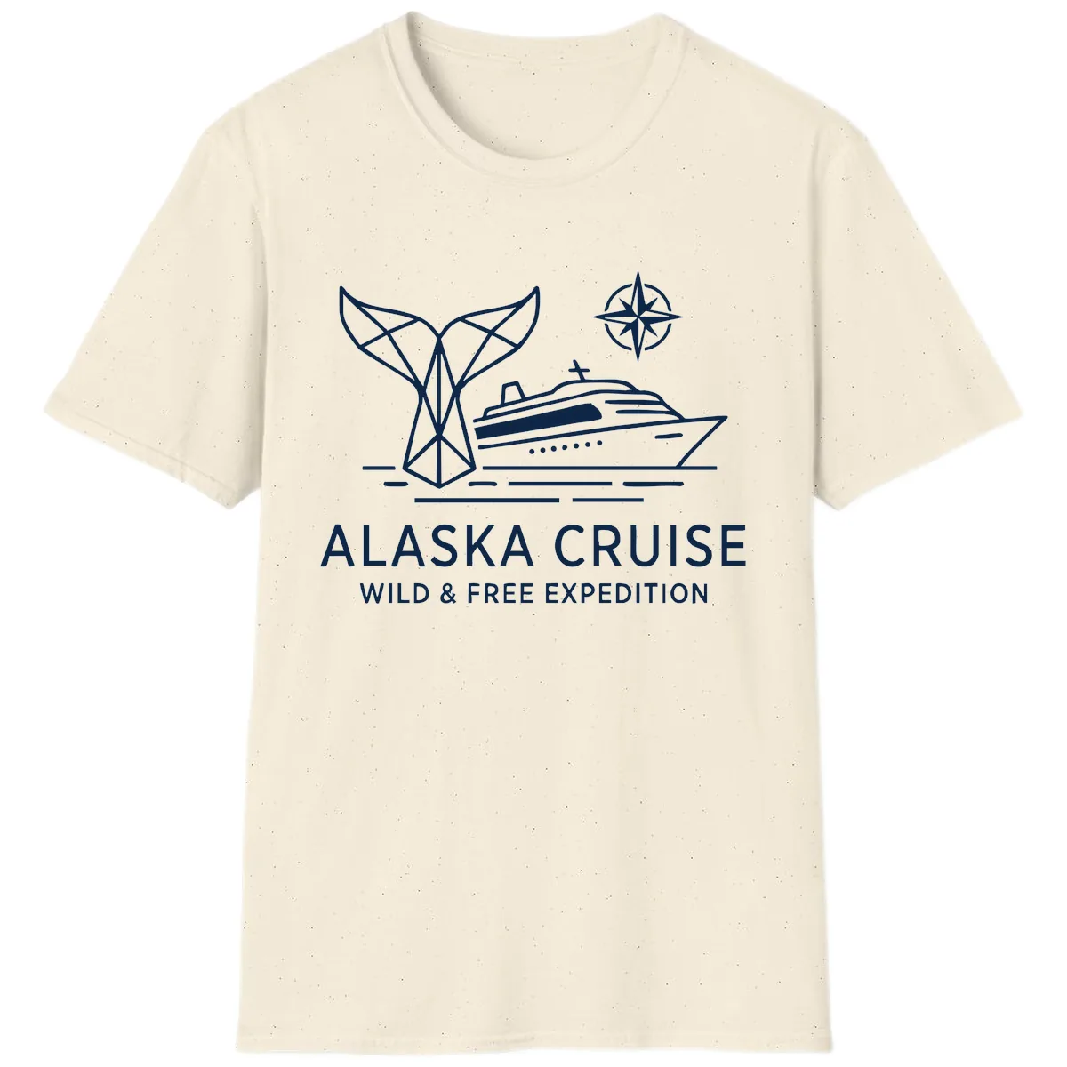 Alaska Wild & Free Expedition Cruise with Ship & Whale T-Shirt in Natural