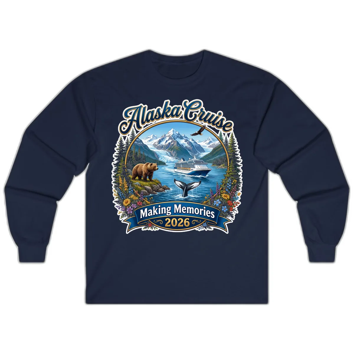 Alaska Cruise Making Memories 2026 Long Sleeve in Navy