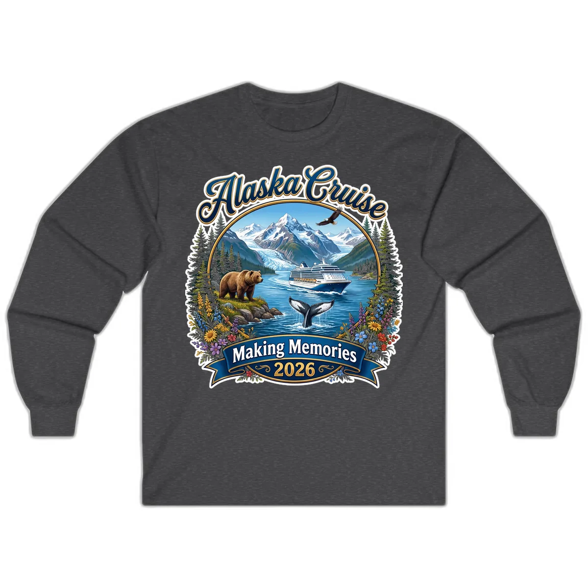 Alaska Cruise Making Memories 2026 Long Sleeve in Dark Heather