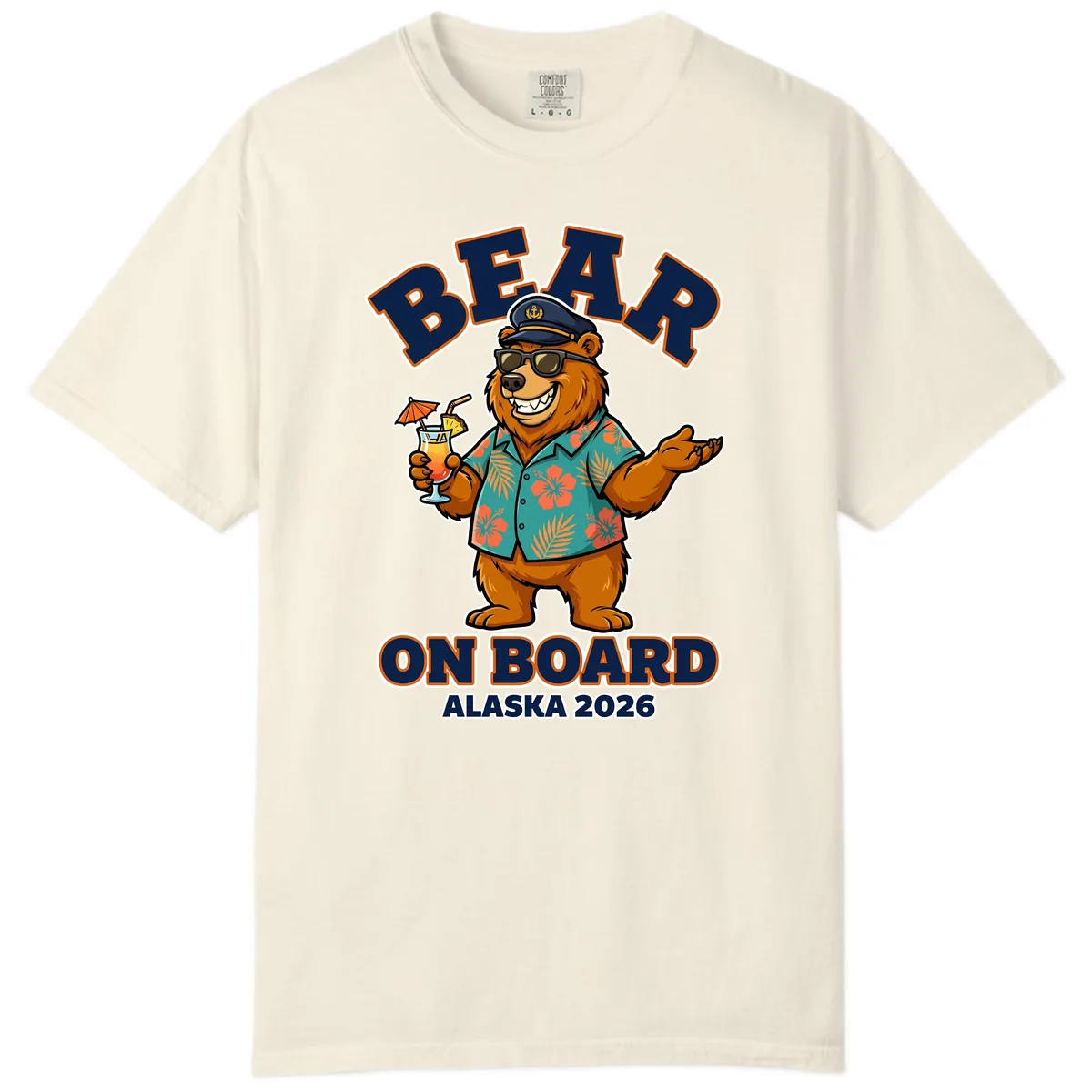 Bear On Board Alaska 2026 Cruise Vacation Design Comfort Color in Ivory