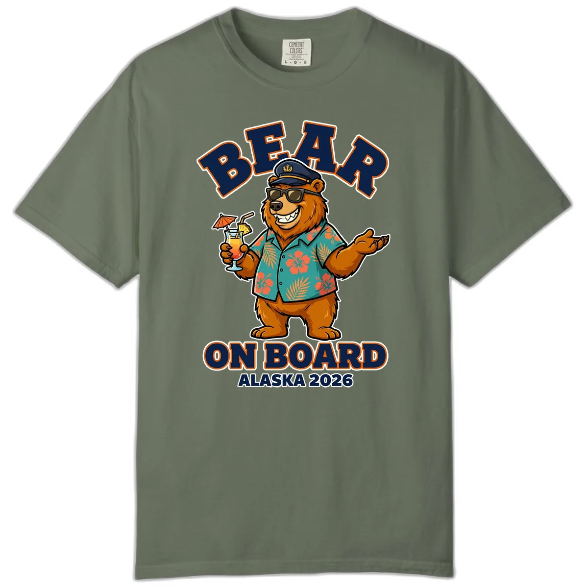 Bear On Board Alaska 2026 Cruise Vacation Design Comfort Color in Moss