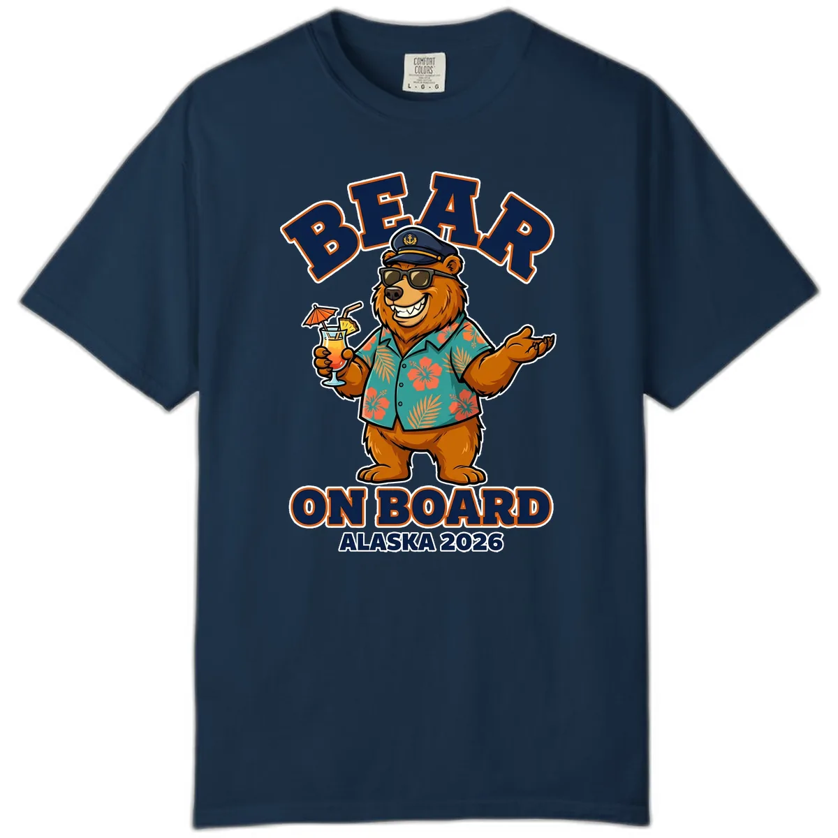 Bear On Board Alaska 2026 Cruise Vacation Design Comfort Color in True Navy