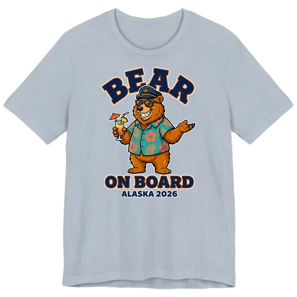 Bear On Board Alaska 2026 Cruise Vacation Design Premium T-Shirt in Light Blue