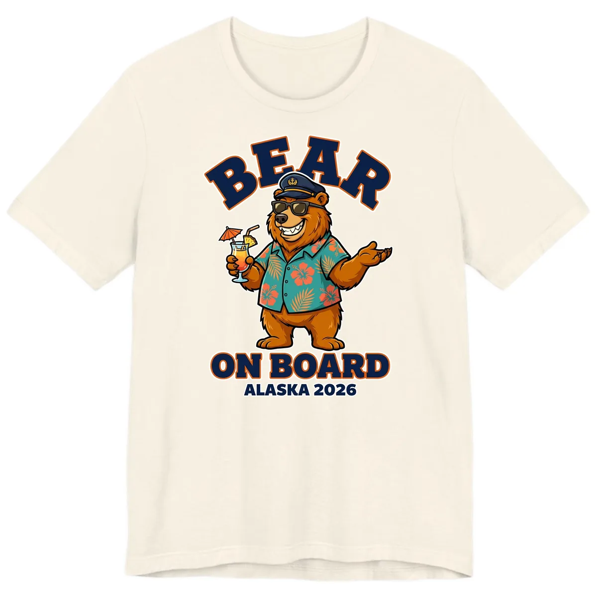 Bear On Board Alaska 2026 Cruise Vacation Design Premium T-Shirt in Natural