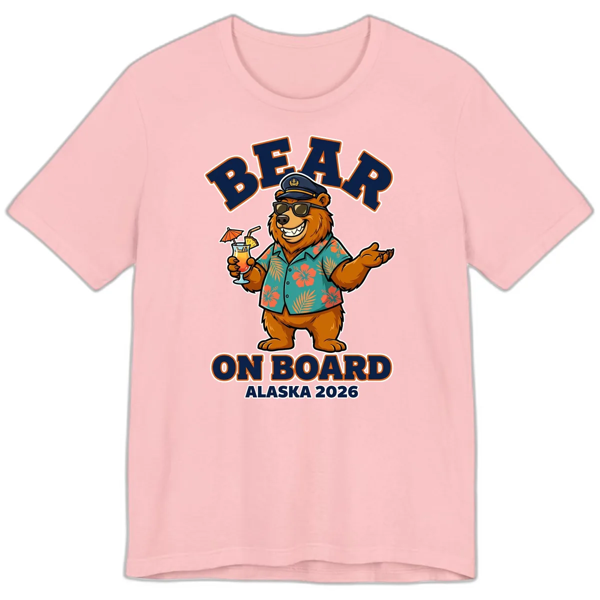 Bear On Board Alaska 2026 Cruise Vacation Design Premium T-Shirt in Pink
