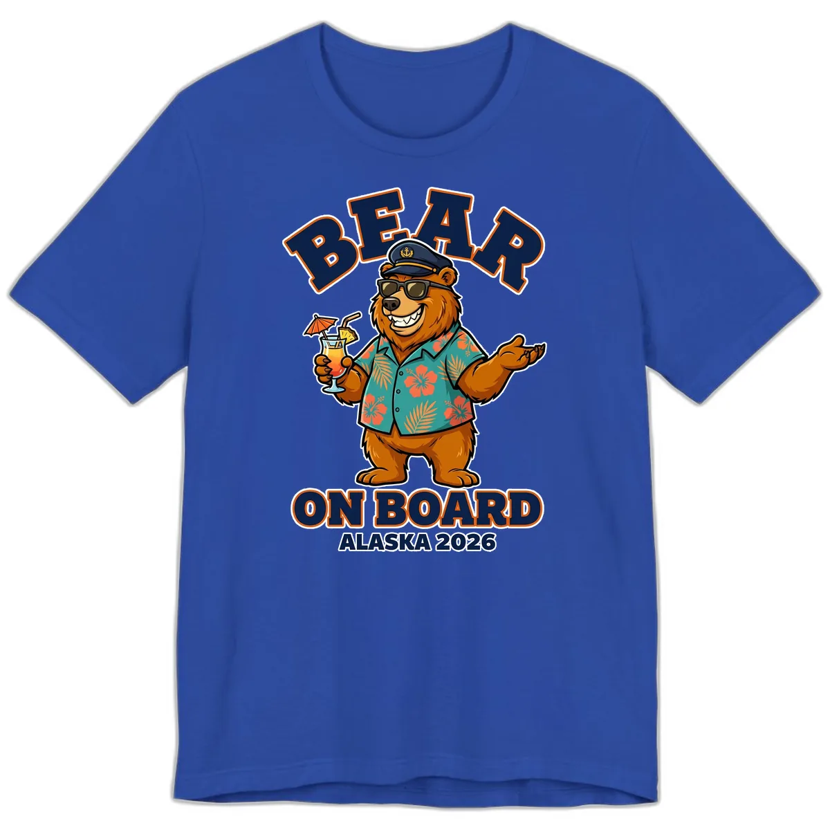 Bear On Board Alaska 2026 Cruise Vacation Design Premium T-Shirt in True Royal