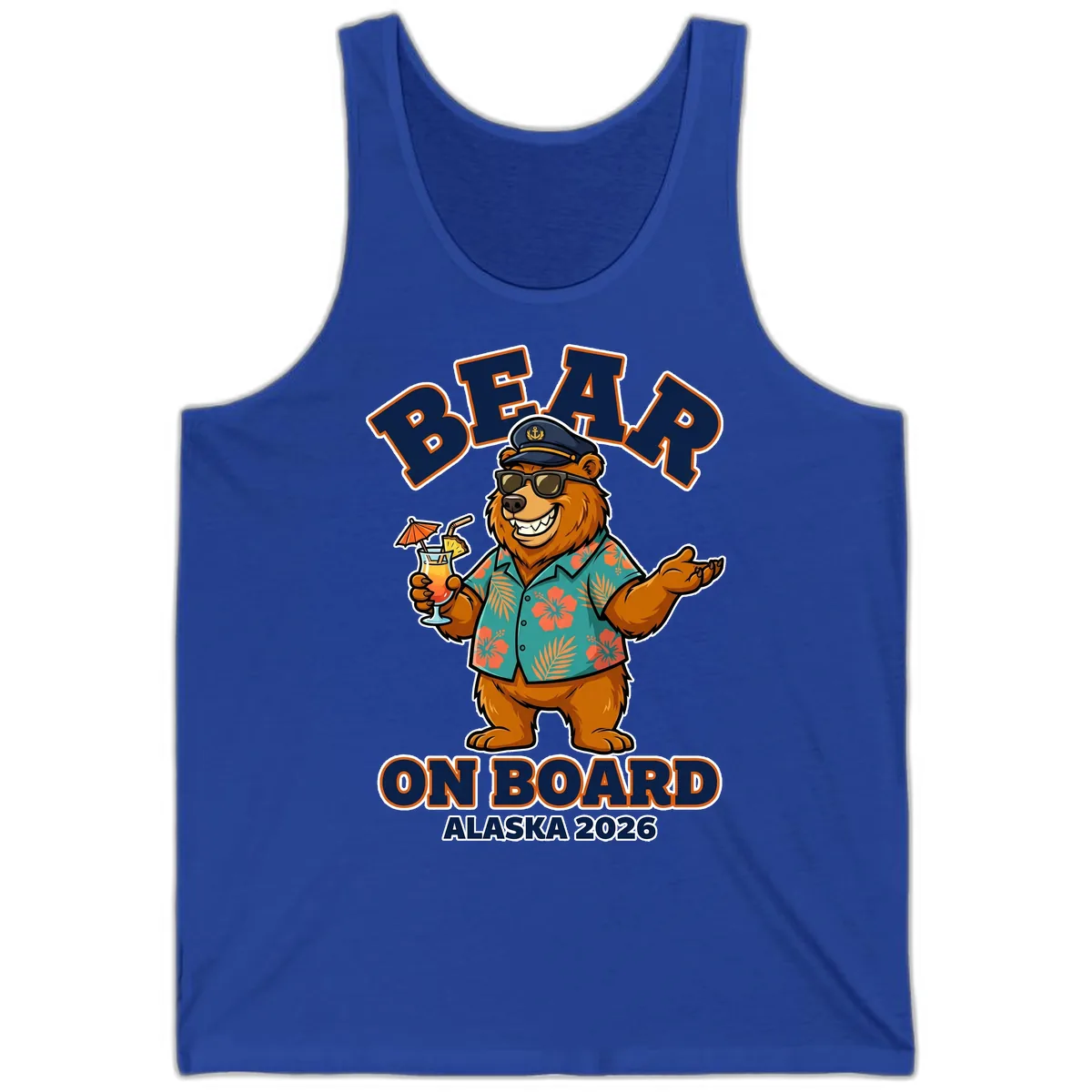 Bear On Board Alaska 2026 Cruise Vacation Design Tank in True Royal