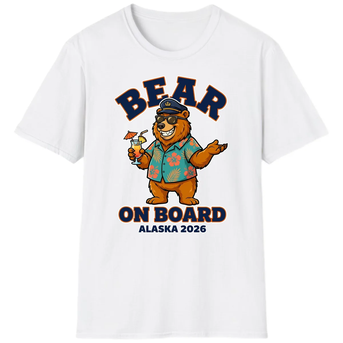 Bear On Board Alaska 2026 Cruise Vacation Design T-Shirt in White
