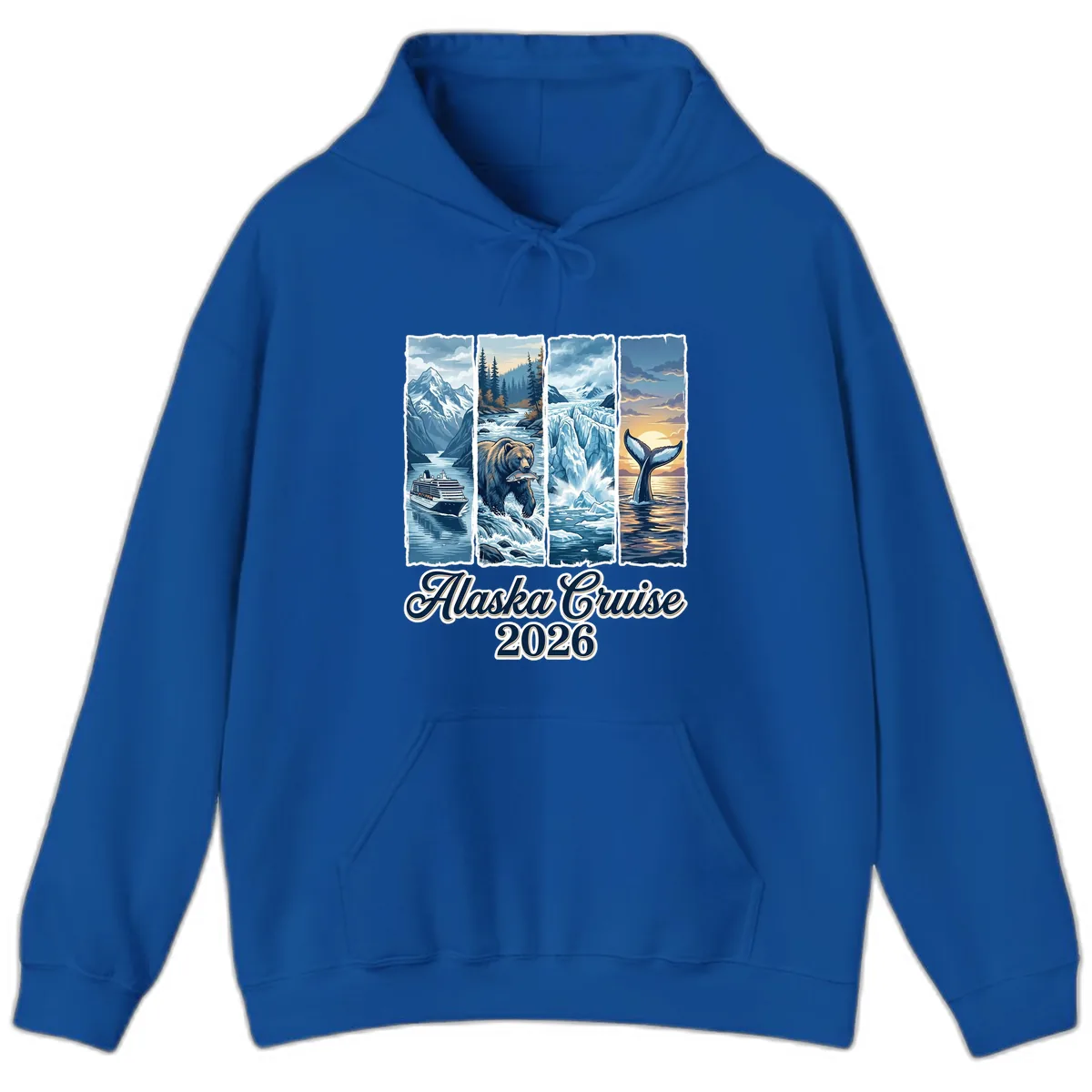 Alaska Cruise 2026 Scenic Adventure Collage Hoodie in Royal