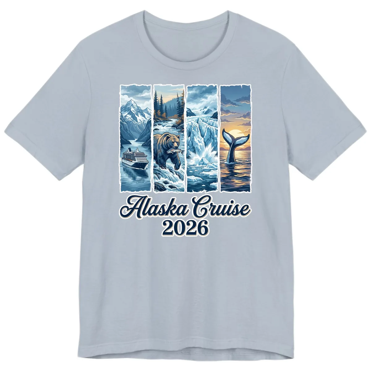 Alaska Cruise 2026 Scenic Adventure Collage Premium T-Shirt in Light Blue