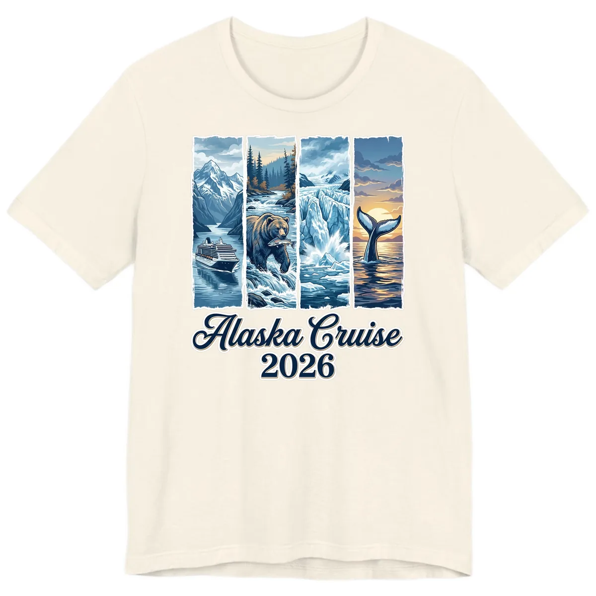 Alaska Cruise 2026 Scenic Adventure Collage Premium T-Shirt in Natural