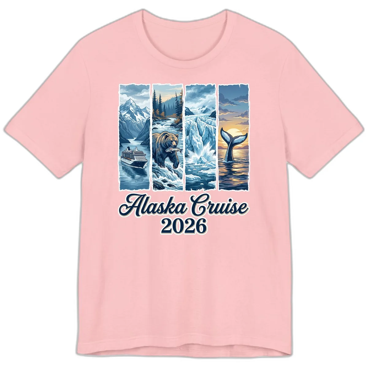 Alaska Cruise 2026 Scenic Adventure Collage Premium T-Shirt in Pink