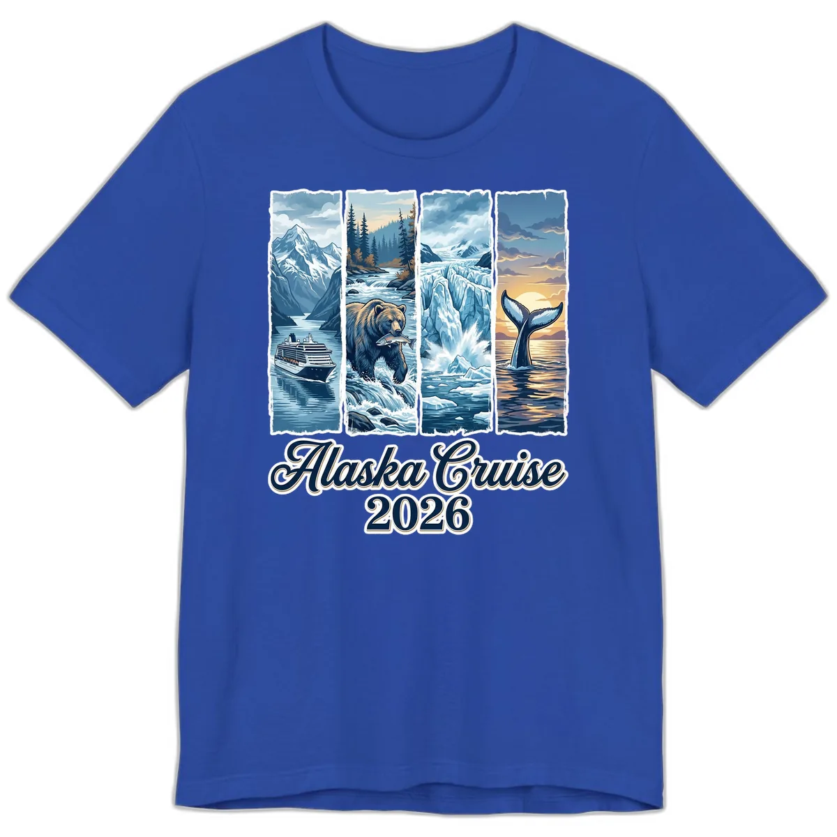 Alaska Cruise 2026 Scenic Adventure Collage Premium T-Shirt in True Royal