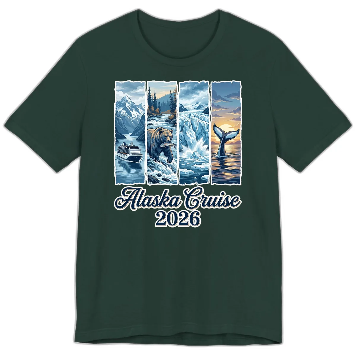 Alaska Cruise 2026 Scenic Adventure Collage Premium T-Shirt in Forest