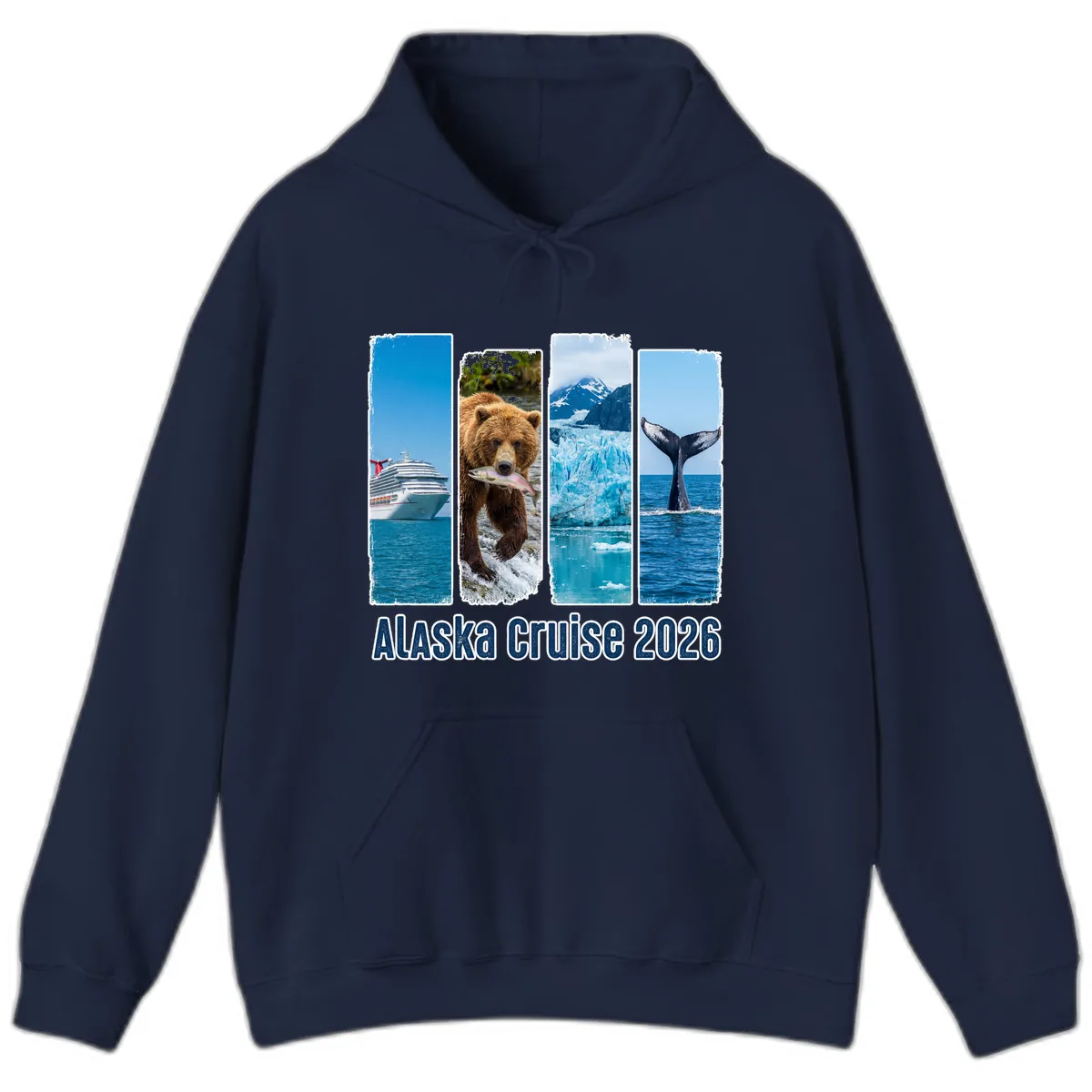 Alaska Cruise 2026 Adventure Panels Hoodie in Navy