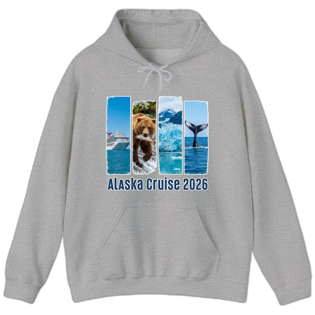 Alaska Cruise 2026 Adventure Panels Hoodie in Sport Grey