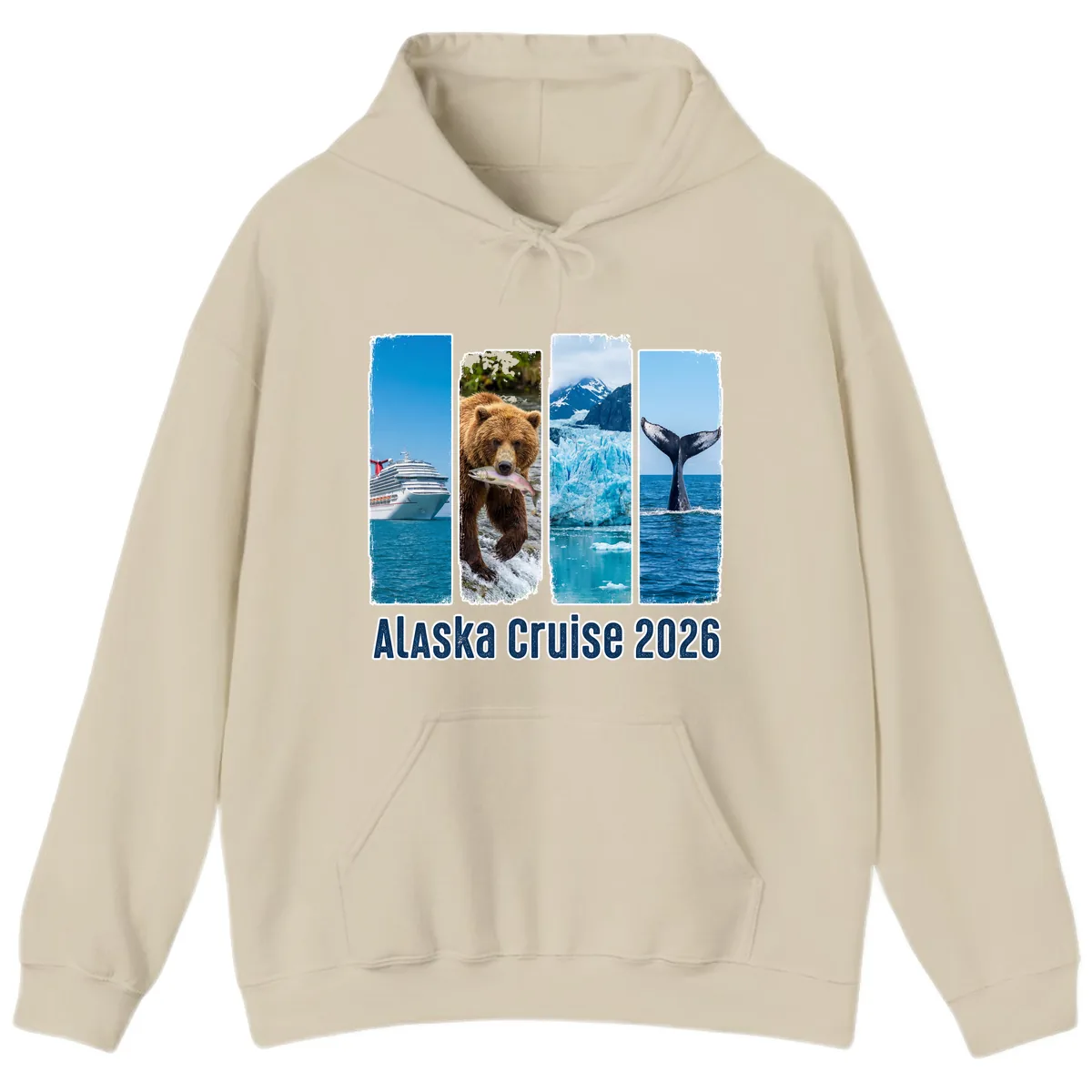 Alaska Cruise 2026 Adventure Panels Hoodie in Sand