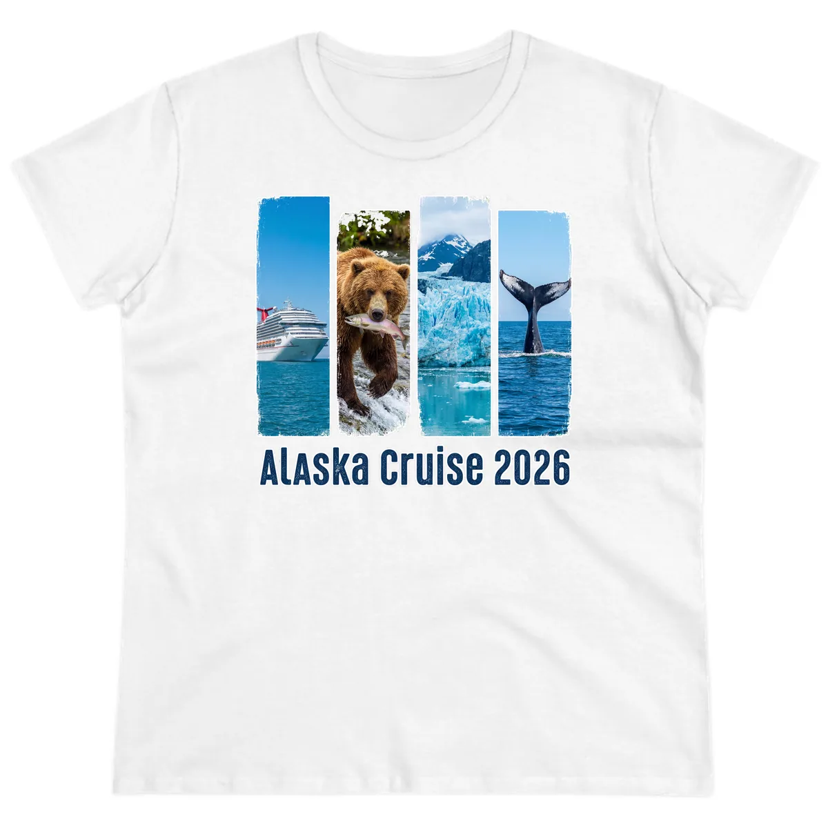 Alaska Cruise 2026 Adventure Panels Ladies Tee in White