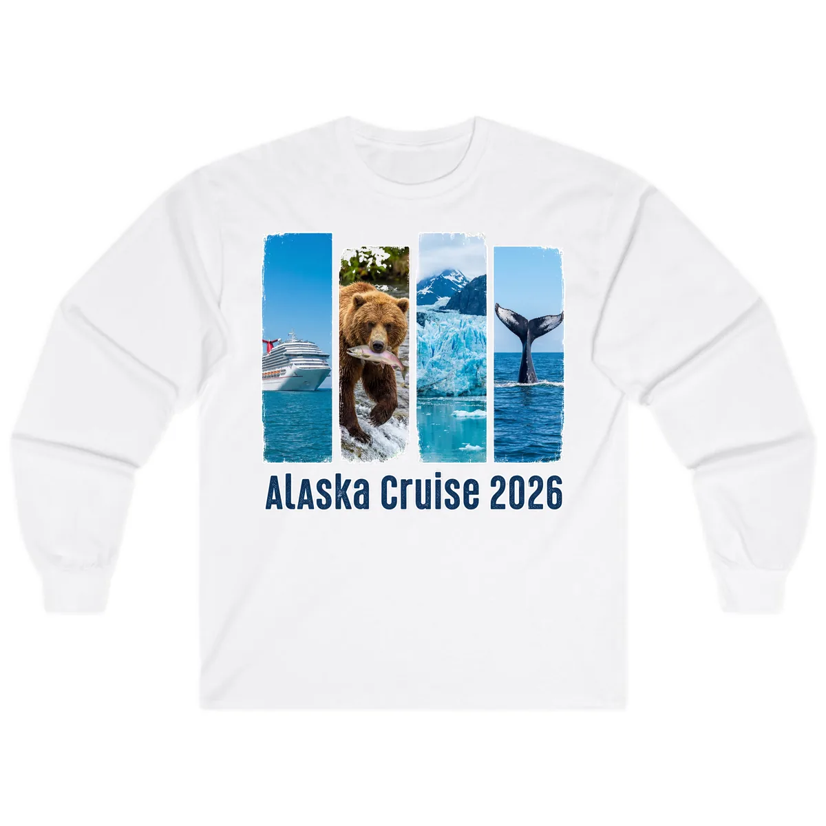 Alaska Cruise 2026 Adventure Panels Long Sleeve in White