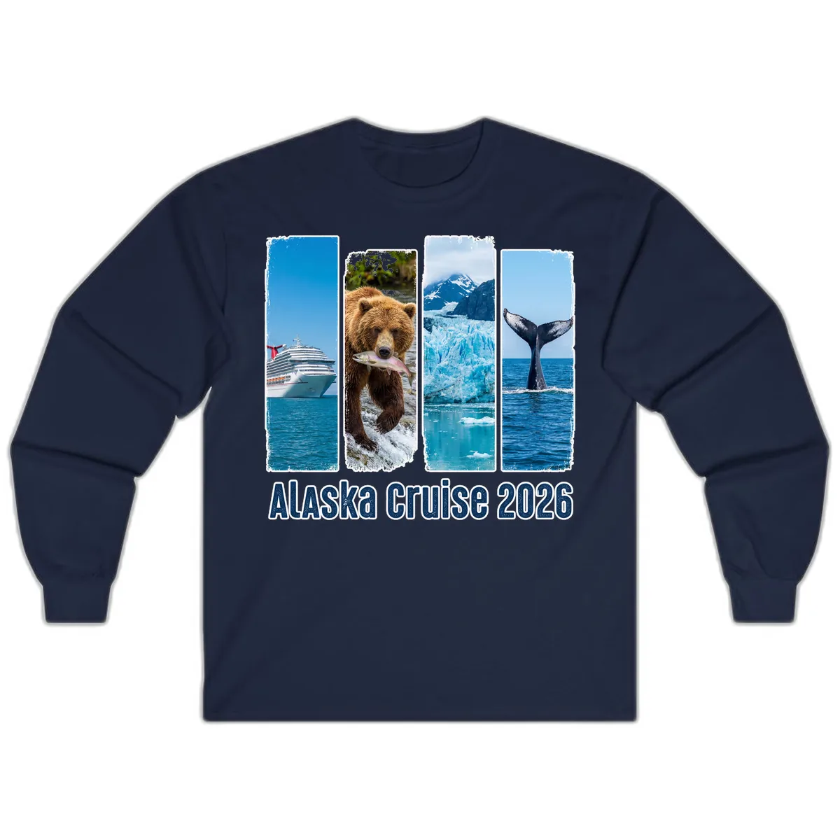 Alaska Cruise 2026 Adventure Panels Long Sleeve in Navy