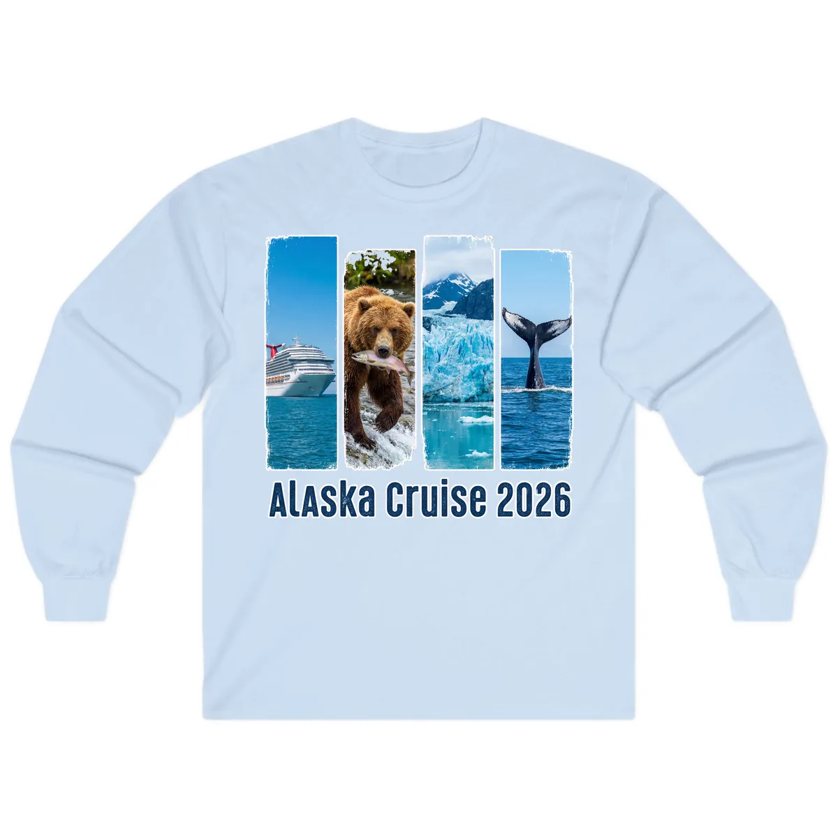 Alaska Cruise 2026 Adventure Panels Long Sleeve in Light Blue