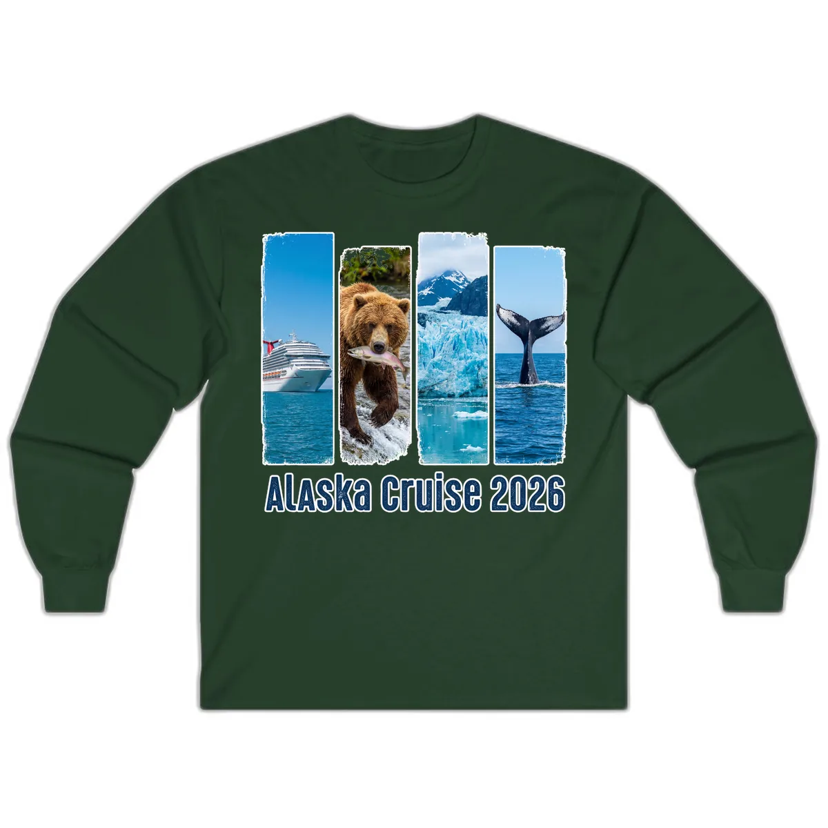 Alaska Cruise 2026 Adventure Panels Long Sleeve in Forest Green