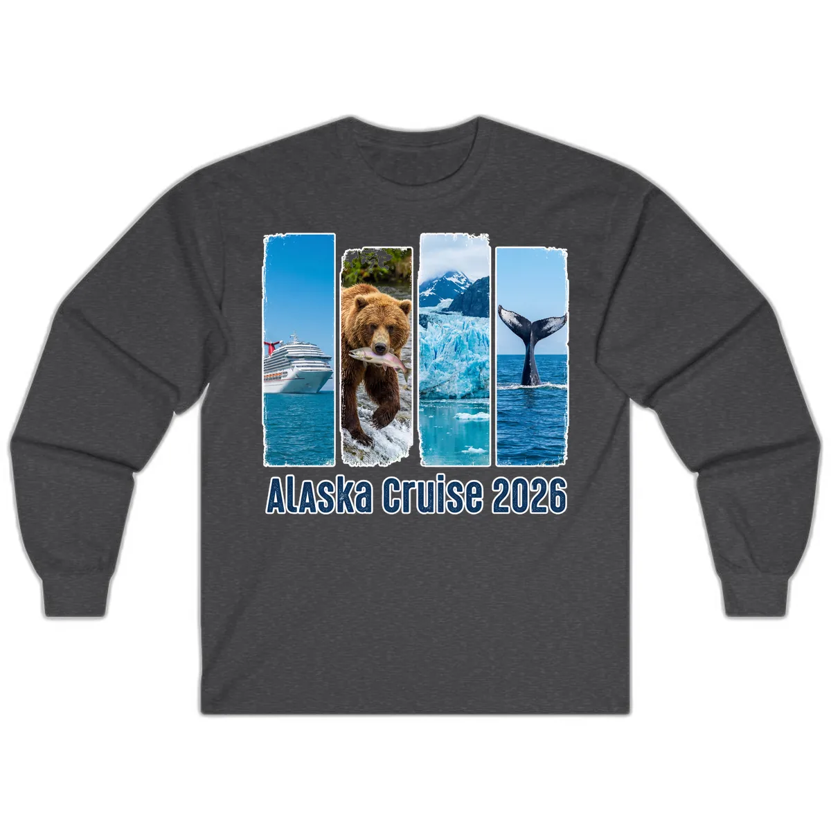 Alaska Cruise 2026 Adventure Panels Long Sleeve in Dark Heather