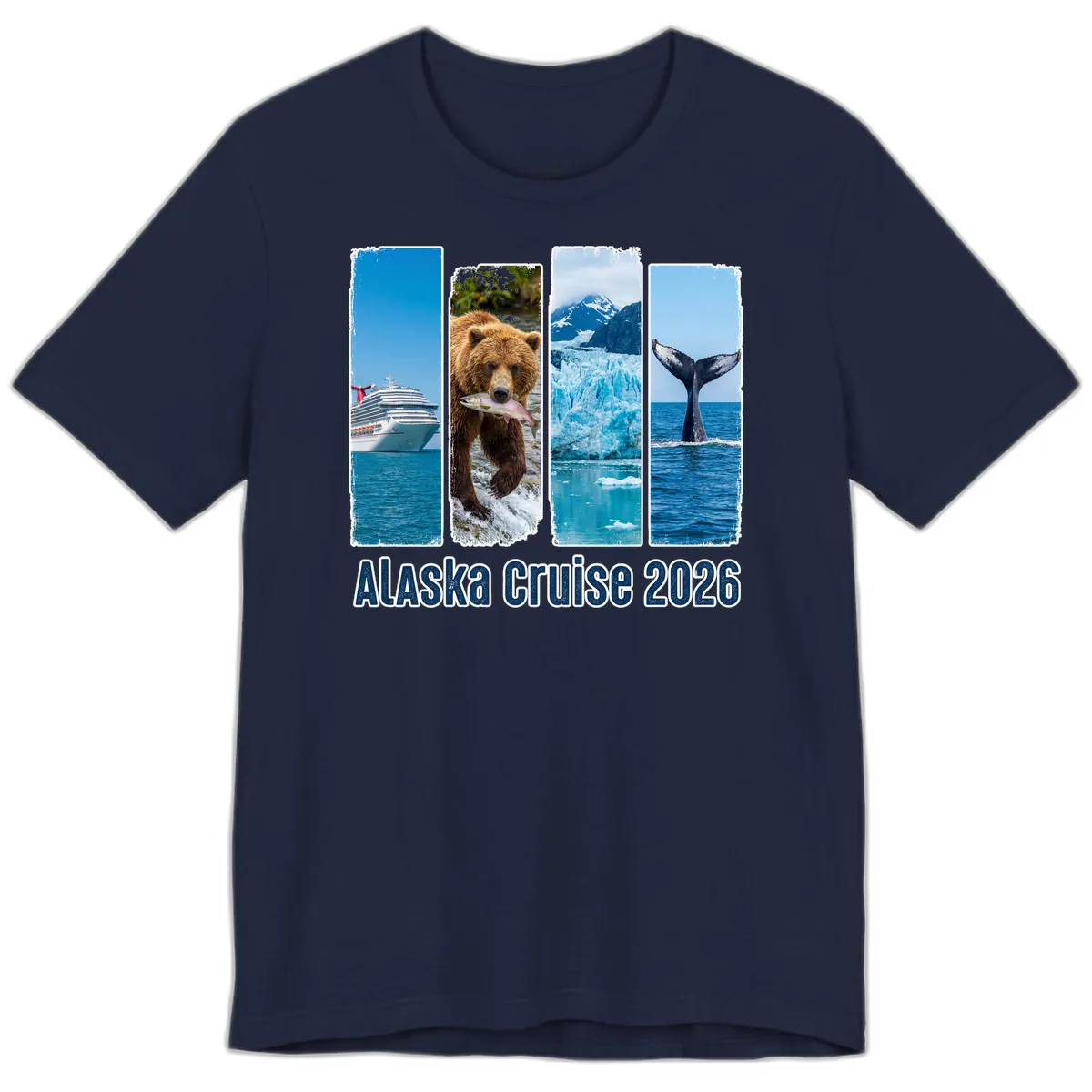 Alaska Cruise 2026 Adventure Panels Premium T-Shirt in Navy