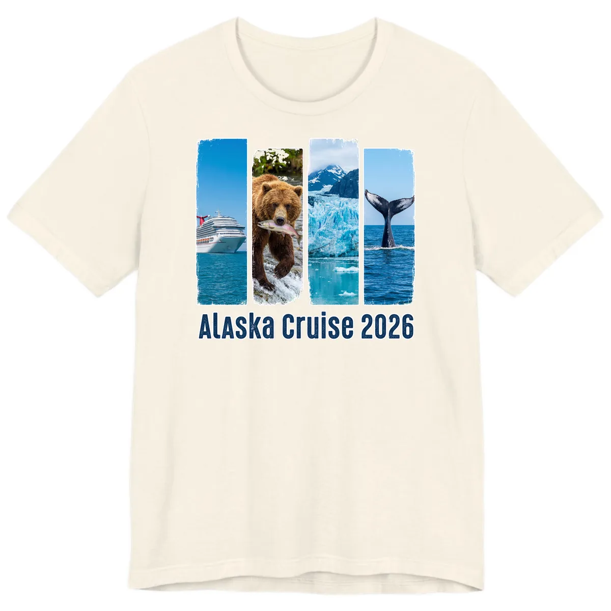 Alaska Cruise 2026 Adventure Panels Premium T-Shirt in Natural