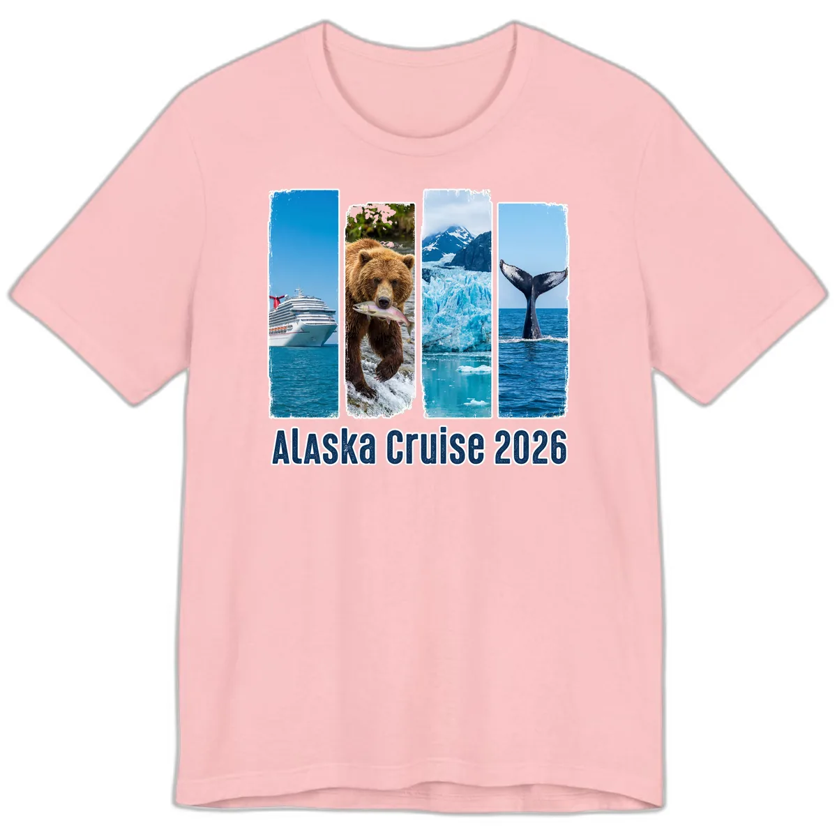 Alaska Cruise 2026 Adventure Panels Premium T-Shirt in Pink