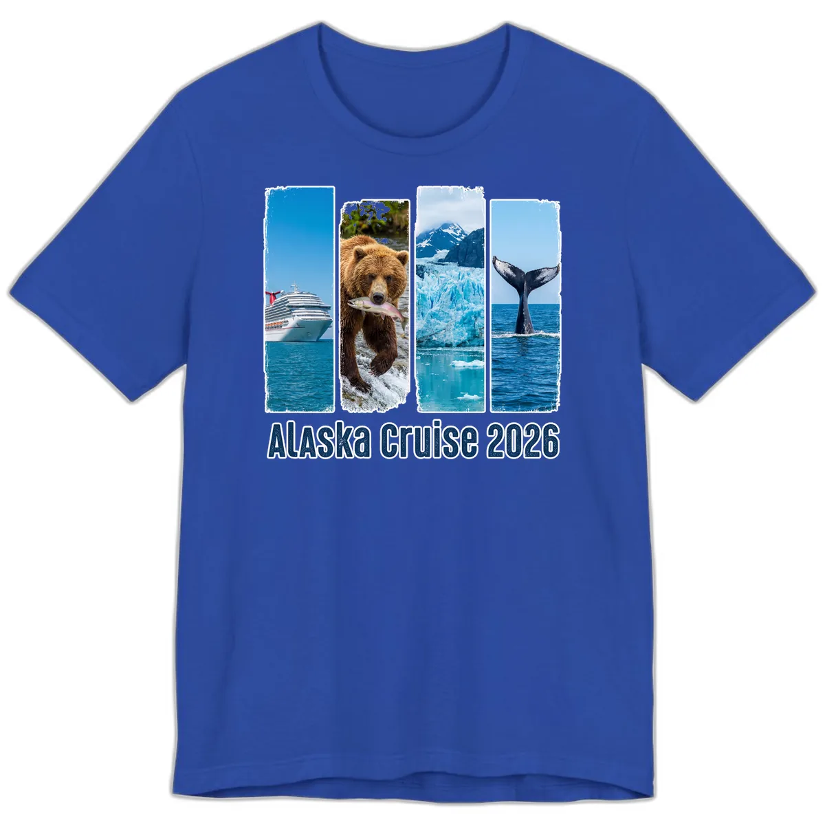 Alaska Cruise 2026 Adventure Panels Premium T-Shirt in True Royal