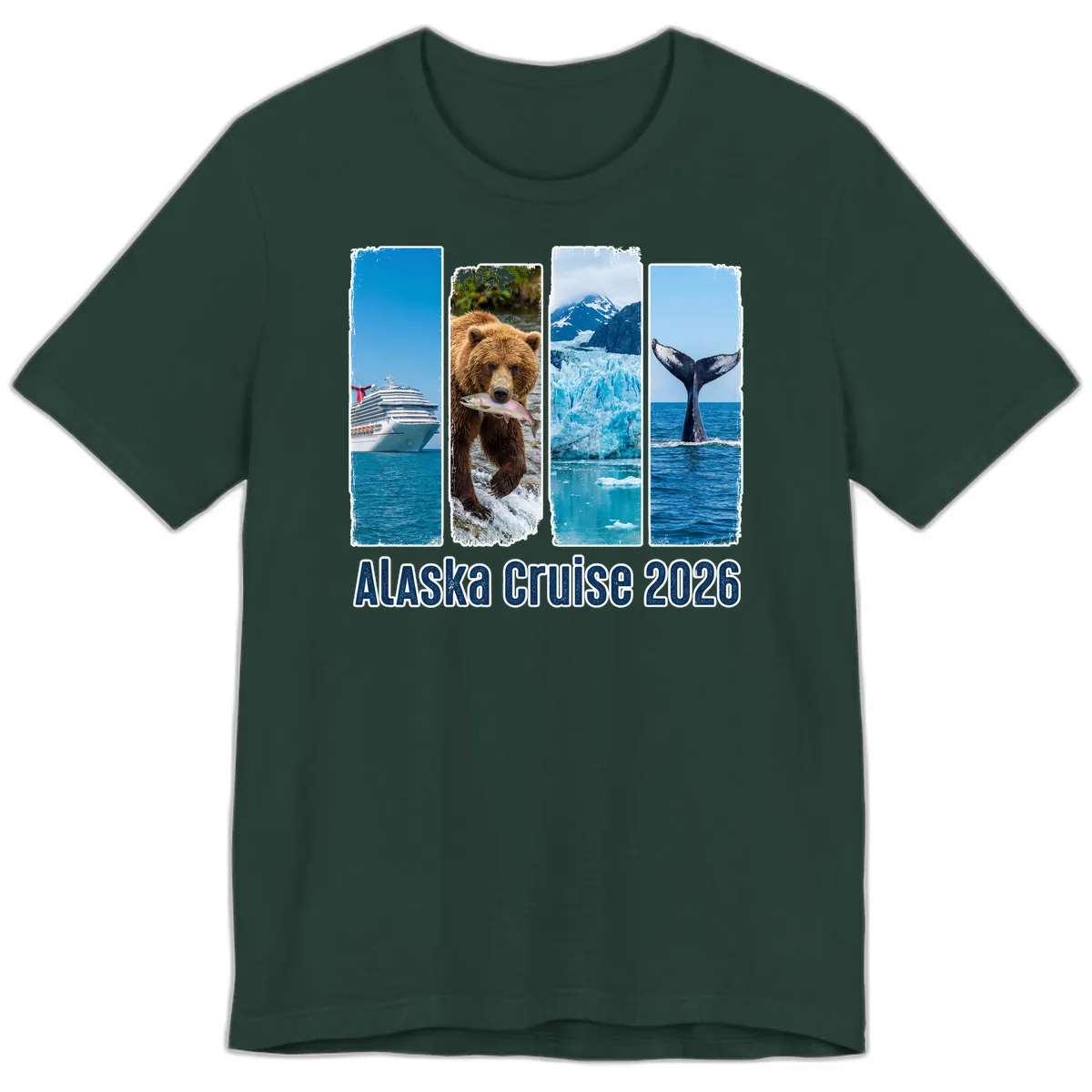 Alaska Cruise 2026 Adventure Panels Premium T-Shirt in Forest