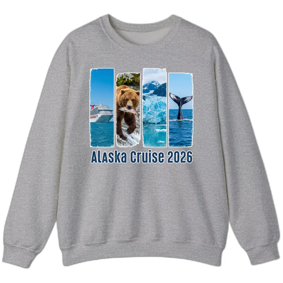 Alaska Cruise 2026 Adventure Panels Sweatshirt in Sport Grey