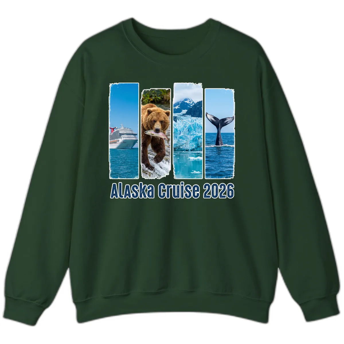 Alaska Cruise 2026 Adventure Panels Sweatshirt in Forest Green