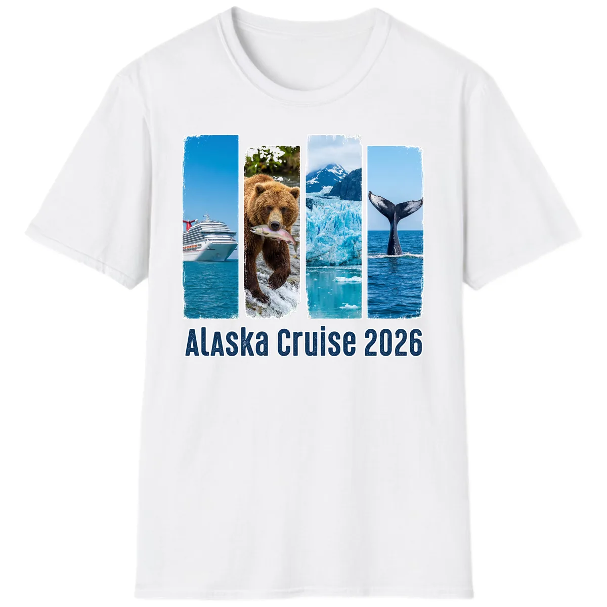 Alaska Cruise 2026 Adventure Panels T-Shirt in White