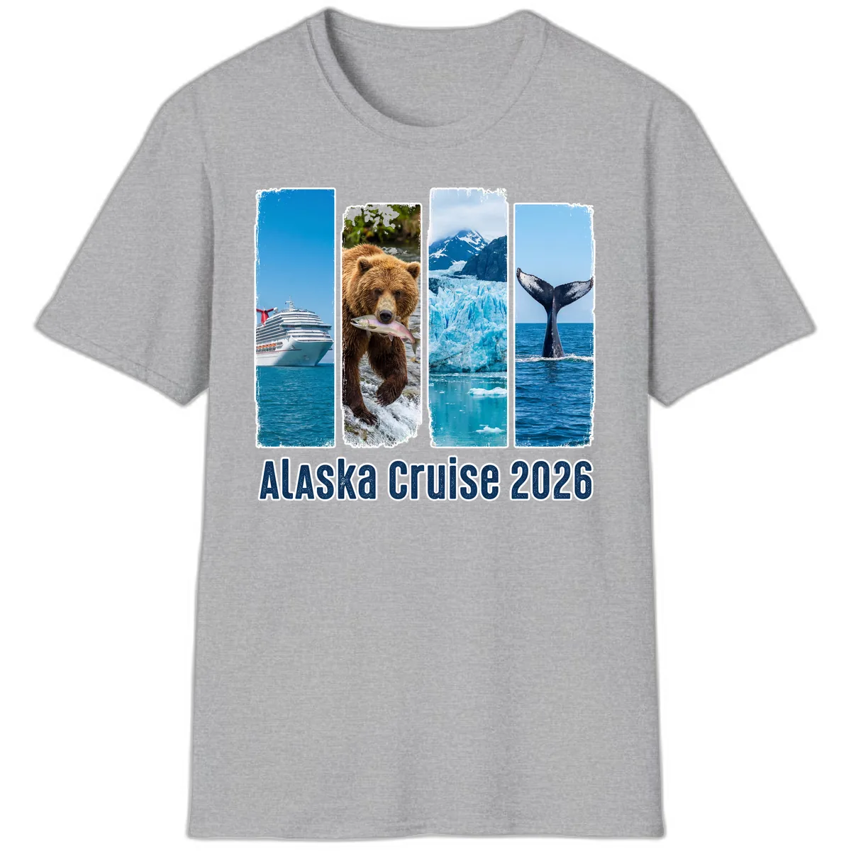 Alaska Cruise 2026 Adventure Panels T-Shirt in Sport Grey