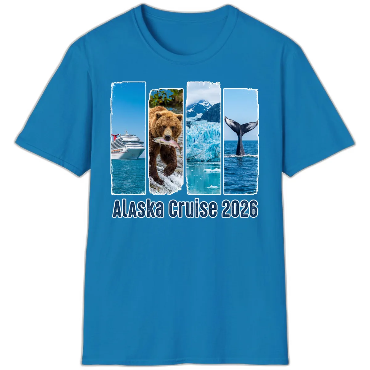 Alaska Cruise 2026 Adventure Panels T-Shirt in Sapphire