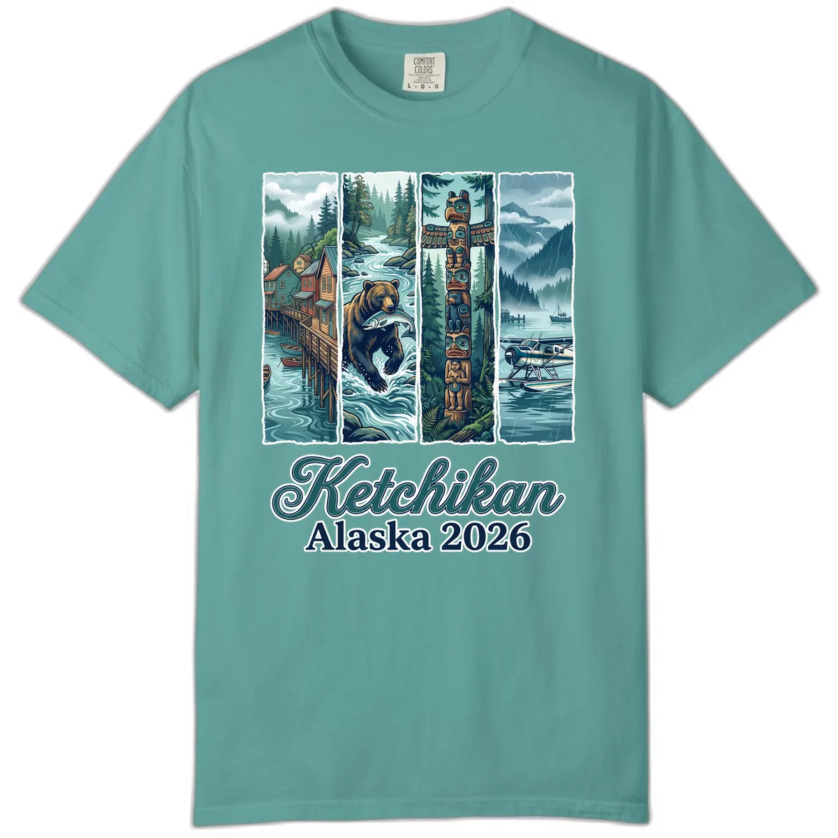 Ketchikan Alaska 2026 Scenic Panel Comfort Color in Seafoam