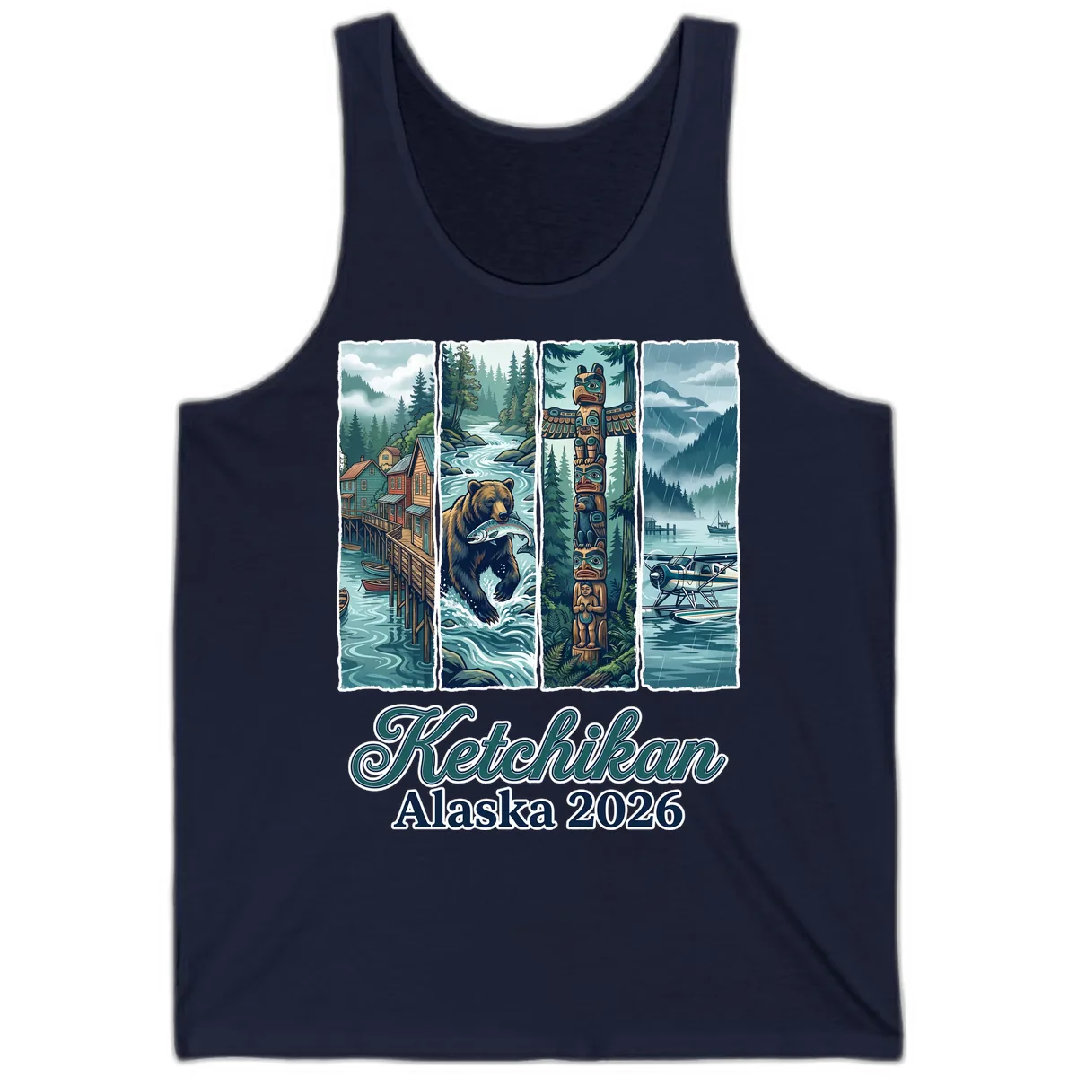 Ketchikan Alaska 2026 Scenic Panel Tank in Navy