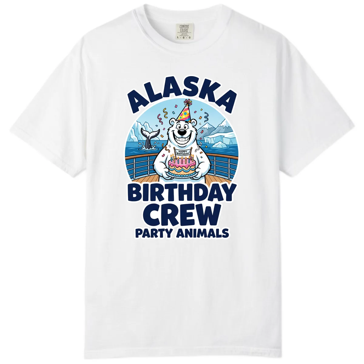Alaska Birthday Crew Party Animals Comfort Color in White