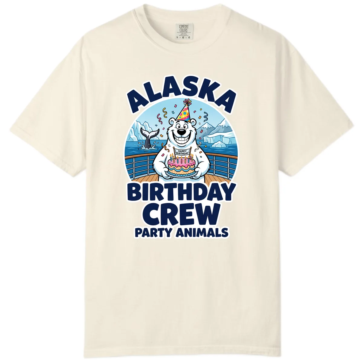 Alaska Birthday Crew Party Animals Comfort Color in Ivory