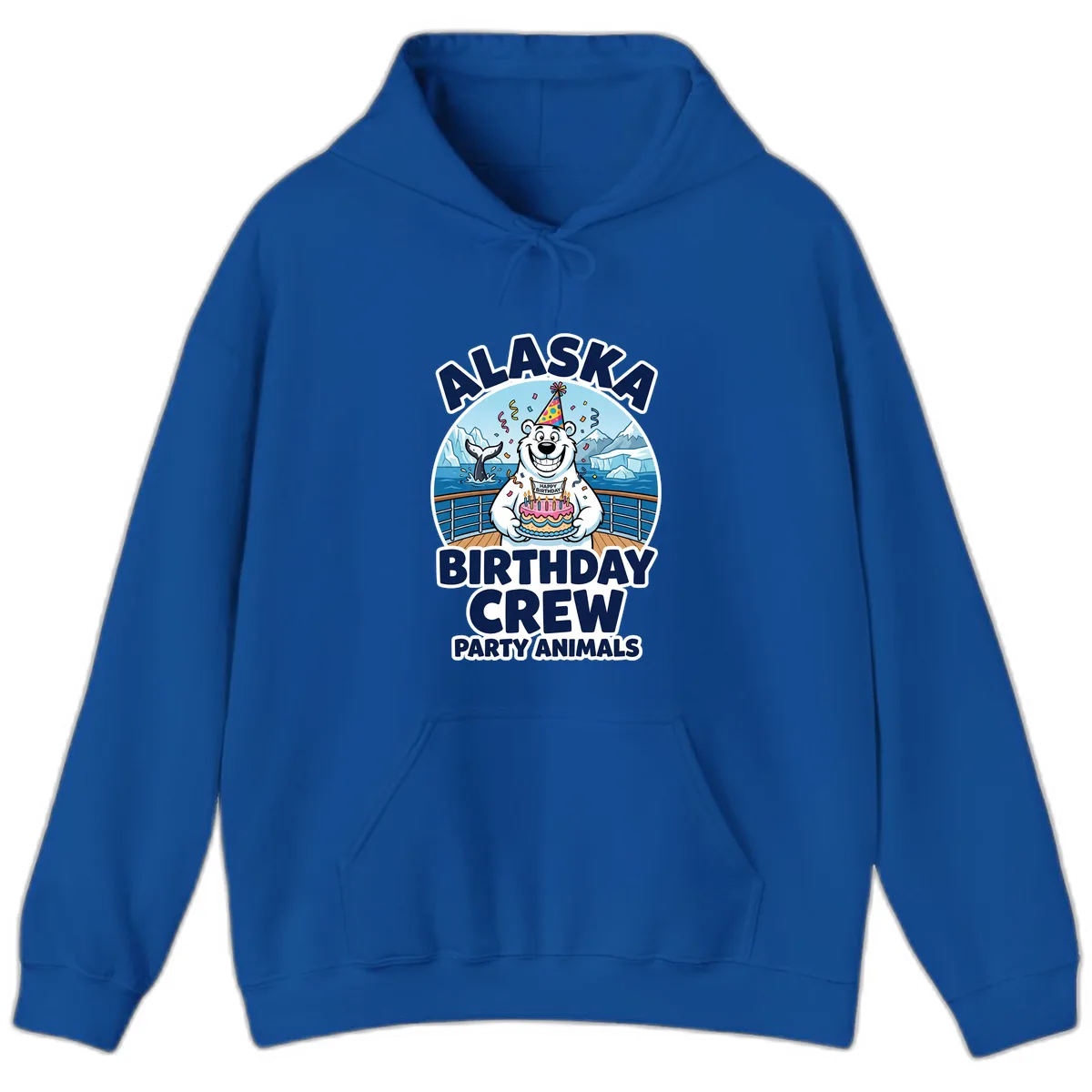 Alaska Birthday Crew Party Animals Hoodie in Royal