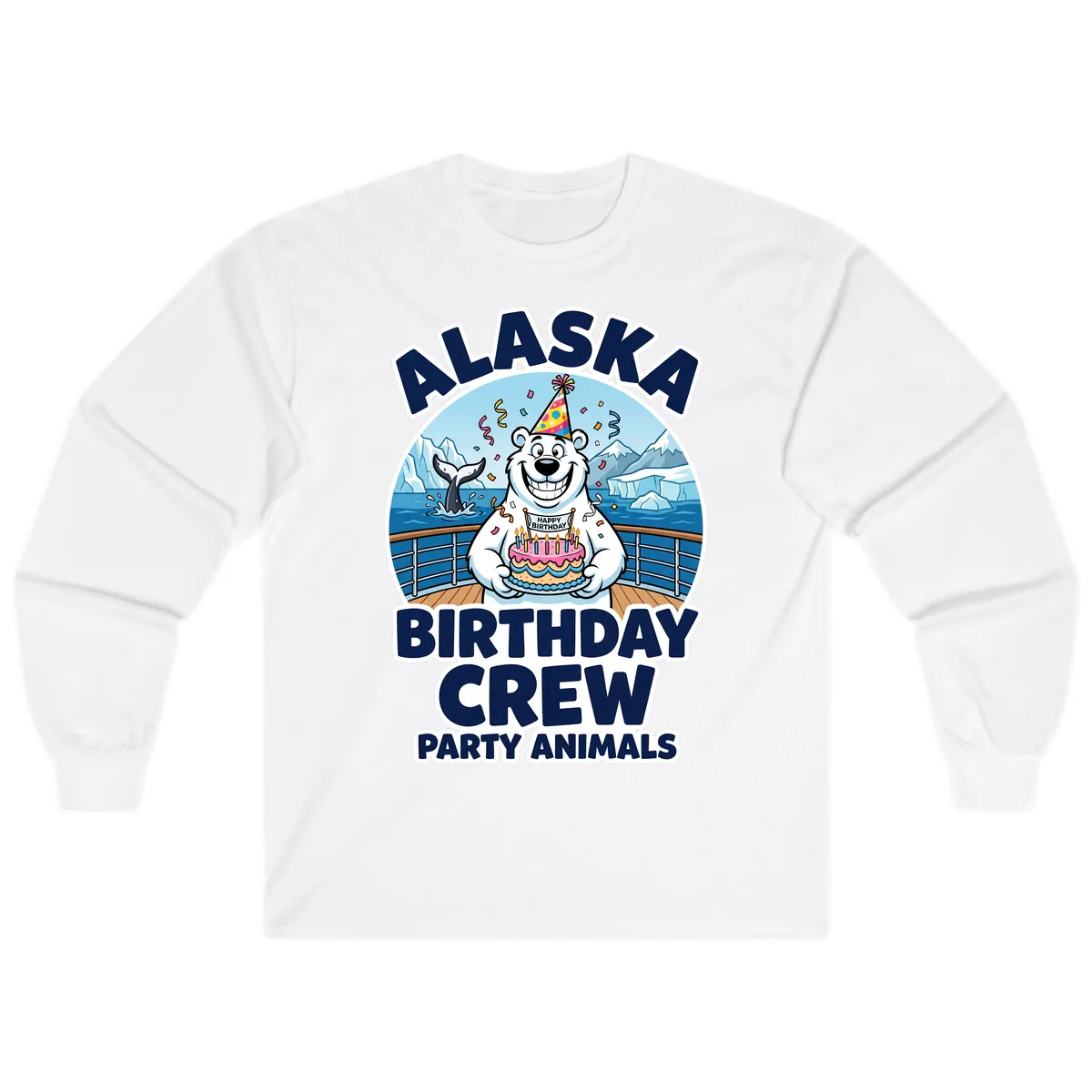 Alaska Birthday Crew Party Animals Long Sleeve in White