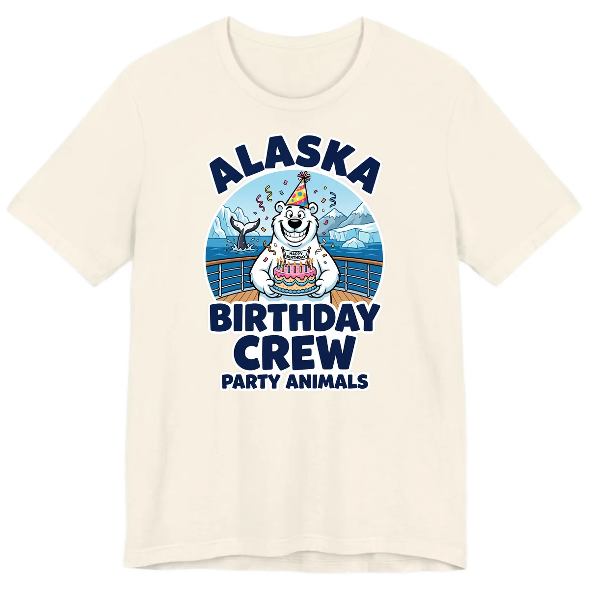Alaska Birthday Crew Party Animals Premium T-Shirt in Natural
