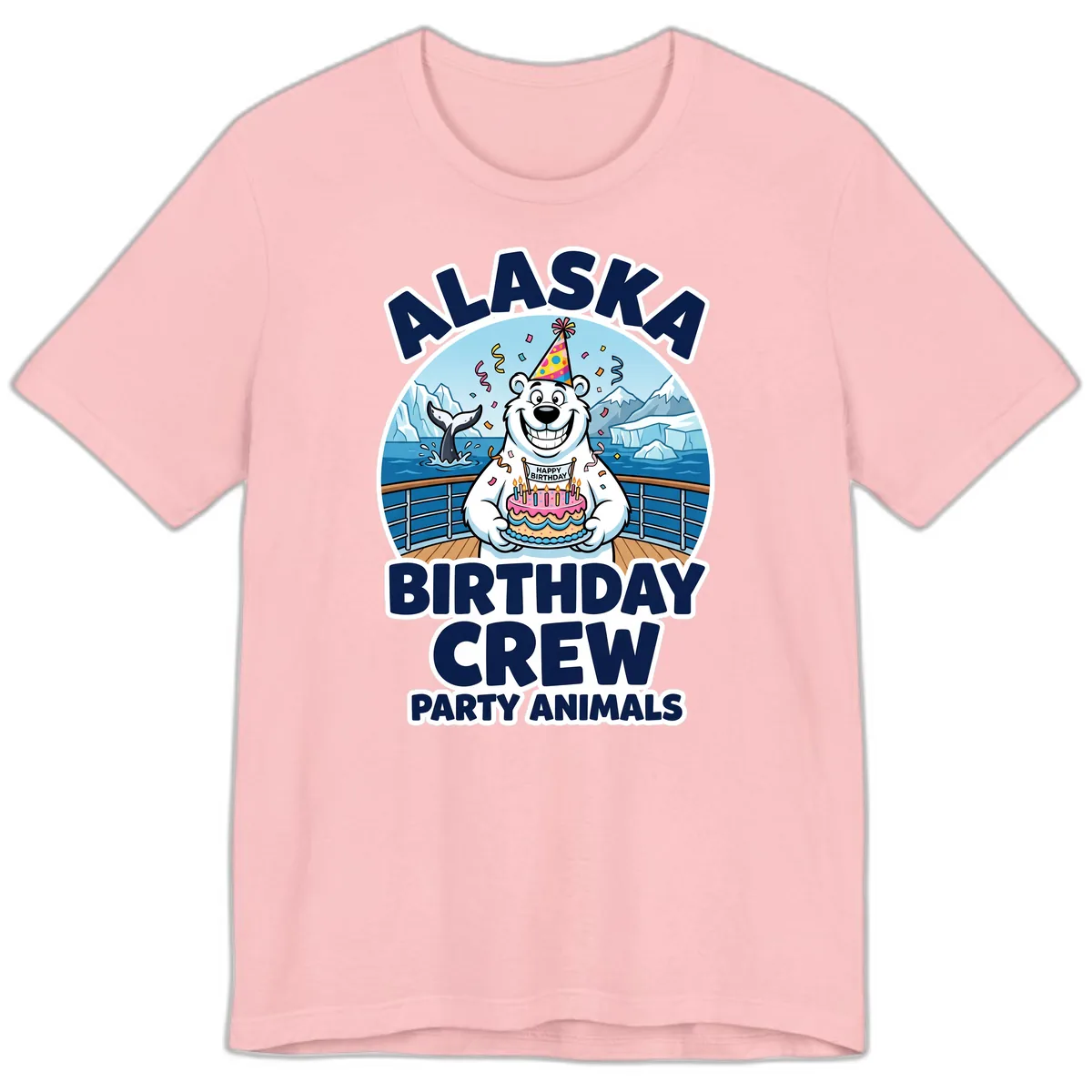 Alaska Birthday Crew Party Animals Premium T-Shirt in Pink