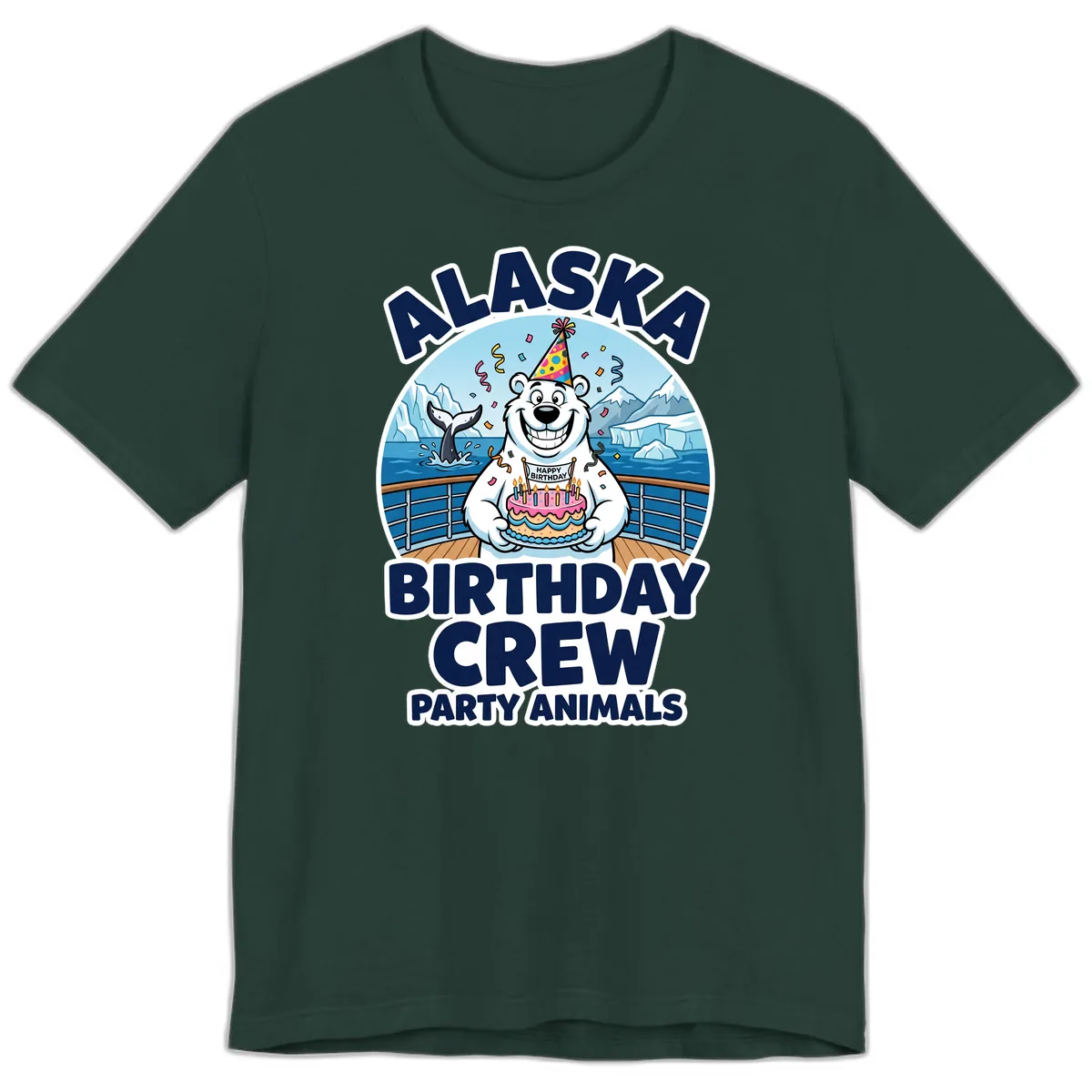 Alaska Birthday Crew Party Animals Premium T-Shirt in Forest